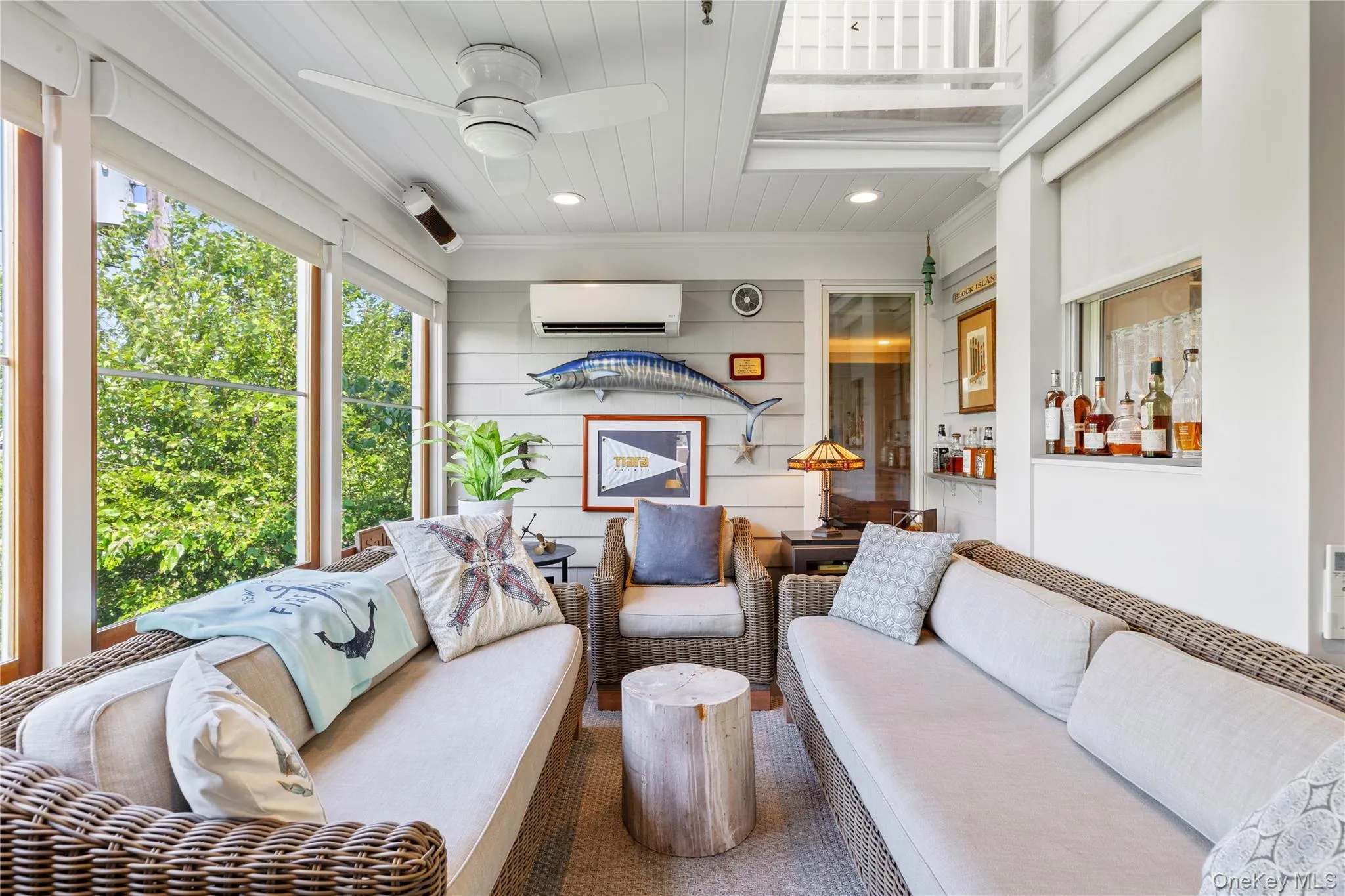 Screened in deck area with electric heat and split AC unit Screened in deck area with electric heat and split AC unit