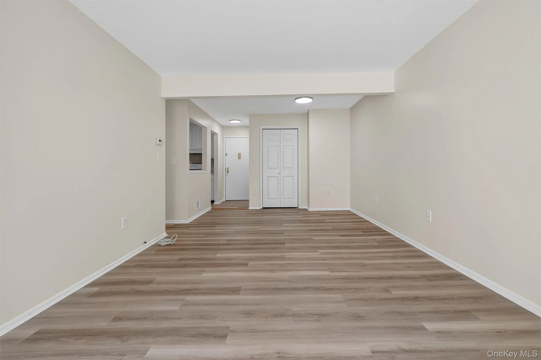 Unfurnished room with light wood-style floors and baseboards Unfurnished room with light wood-style floors and baseboards