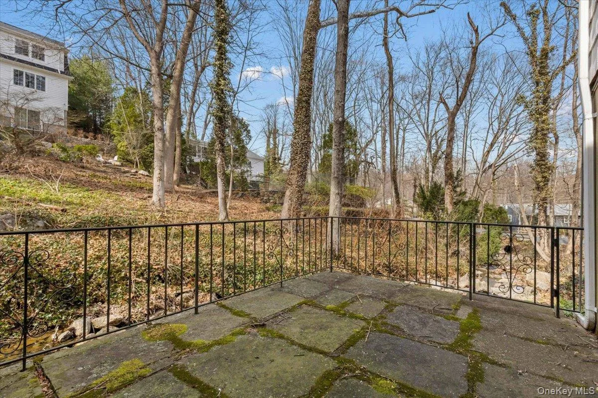Stone Patio, with relaxing views of trees, and idyllic stream- beautiful in all seasons. Stone Patio, with relaxing views of trees, and idyllic stream- beautiful in all seasons.