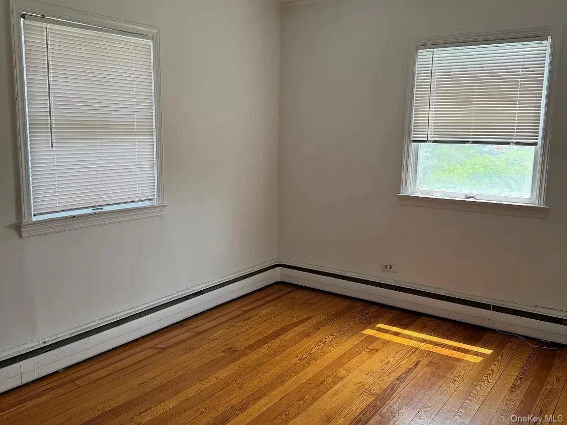 Unfurnished room featuring a baseboard radiator, light wood finished floors, and healthy amount of natural light Unfurnished room featuring a baseboard radiator, light wood finished floors, and healthy amount of natural light