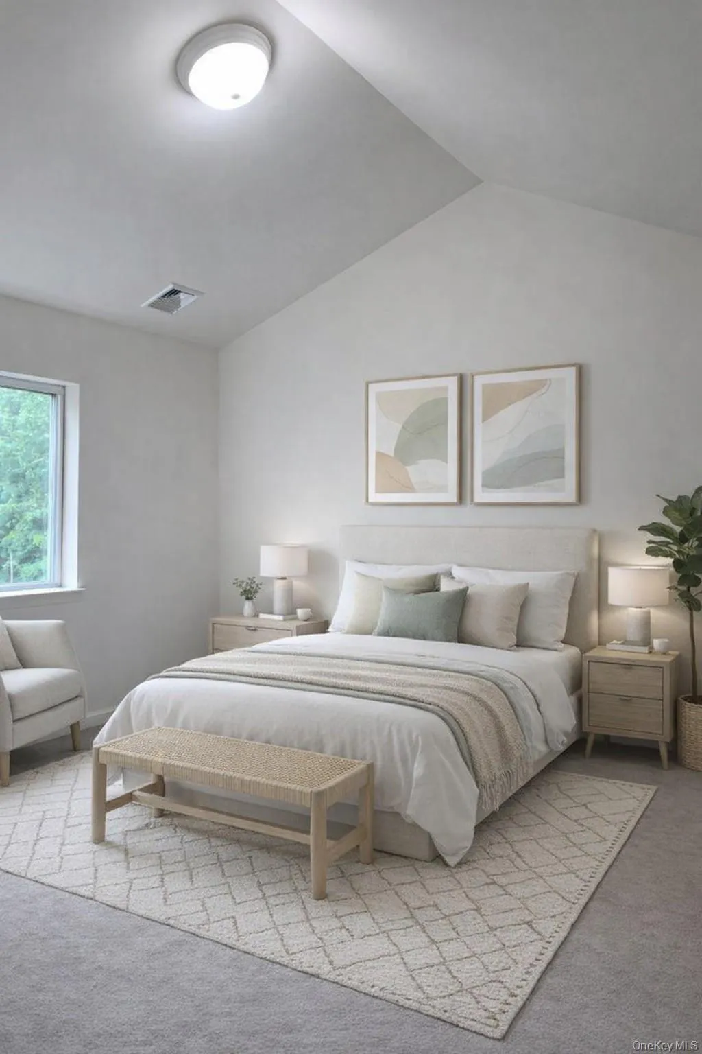 The second bedroom is extremely spacious and has vaulted ceilings and a double closet (Virtually staged) The second bedroom is extremely spacious and has vaulted ceilings and a double closet (Virtually staged)