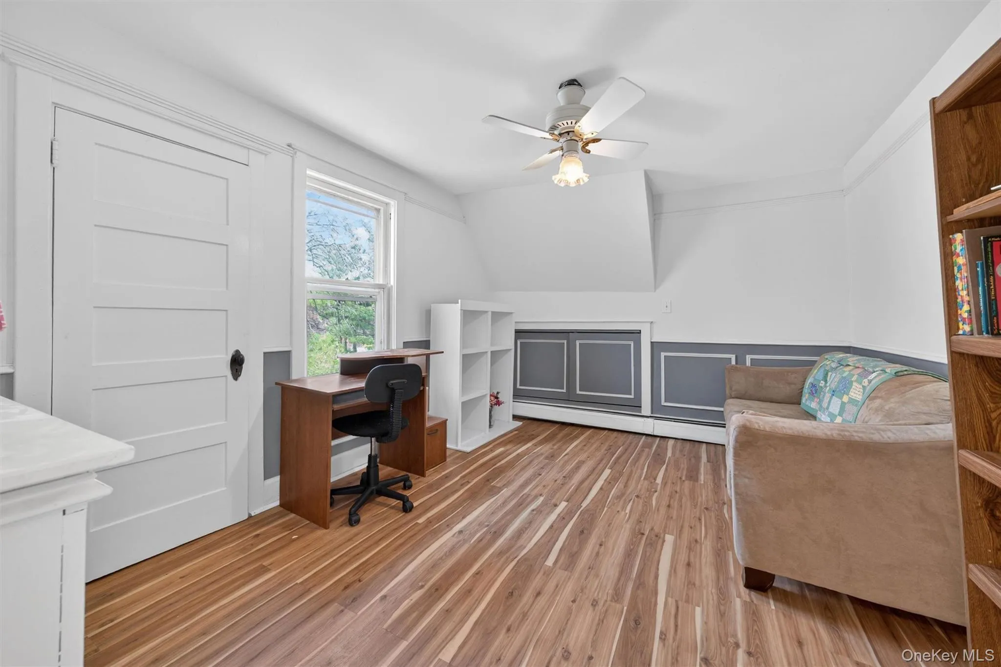 4th bedroom with custom trim, closet & storage in the eaves 4th bedroom with custom trim, closet & storage in the eaves