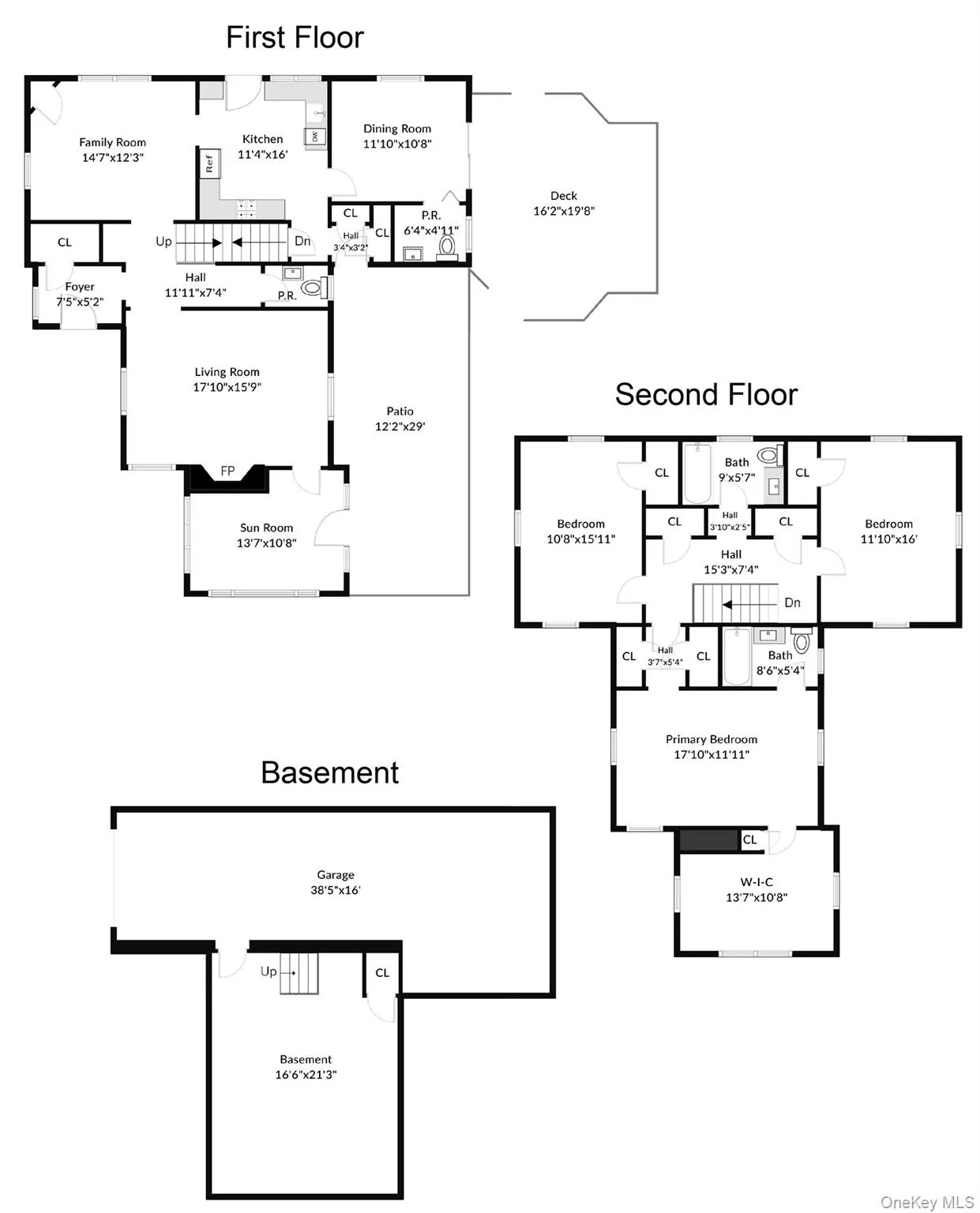 Floor plans for all three levels Floor plans for all three levels