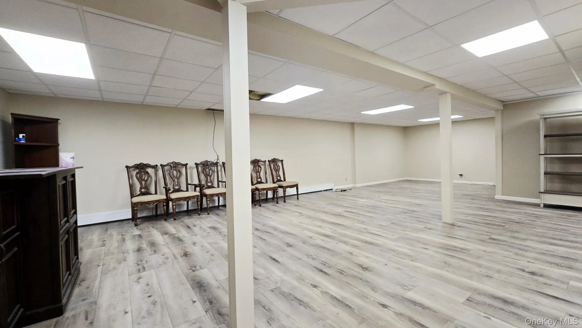 Expansive Full Finished Basement featuring light-toned flooring, neutral walls, and recessed lighting Expansive Full Finished Basement featuring light-toned flooring, neutral walls, and recessed lighting