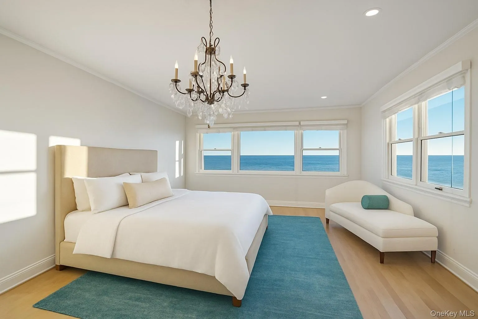 Main Bedroom with Ocean Views Virtually Staged Main Bedroom with Ocean Views Virtually Staged