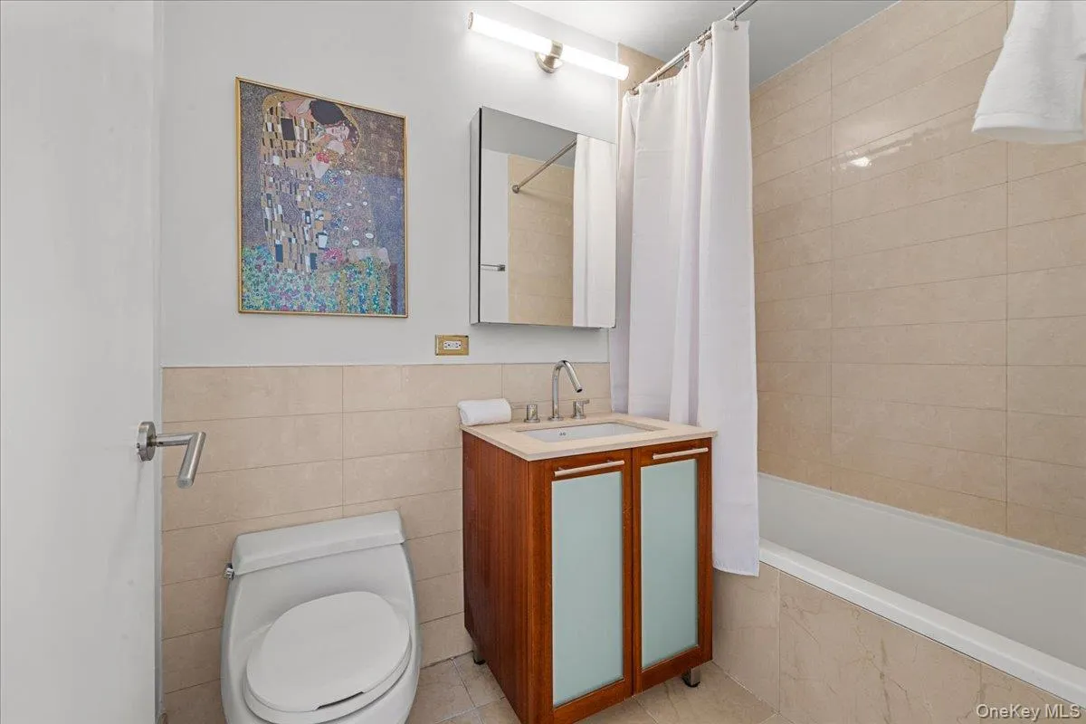 Second bedroom bath with radiant heated floor + rain shower fixture Second bedroom bath with radiant heated floor + rain shower fixture
