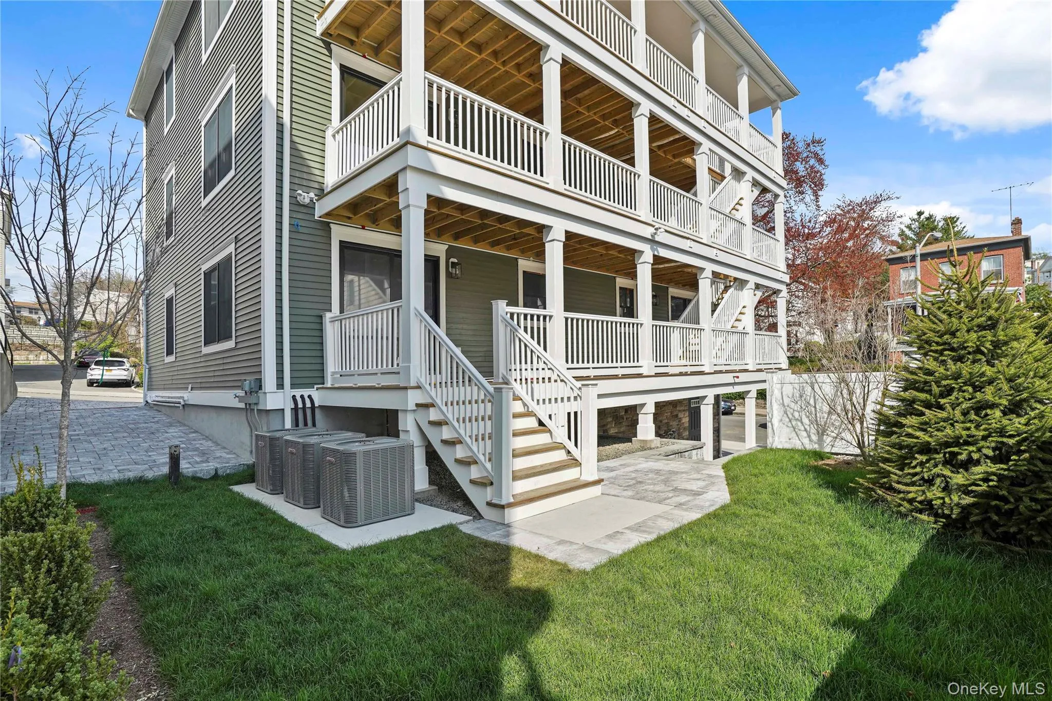 back of structure and yard. back of structure and yard.