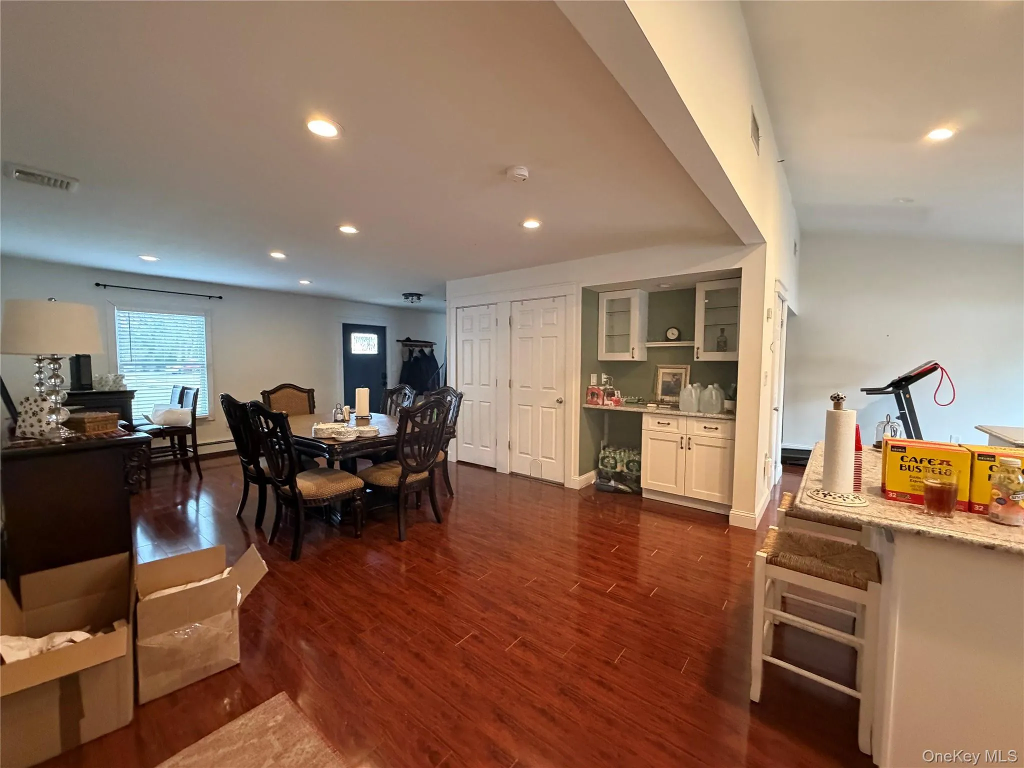 The property features hardwood flooring throughout the main living areas and recessed lighting The property features hardwood flooring throughout the main living areas and recessed lighting