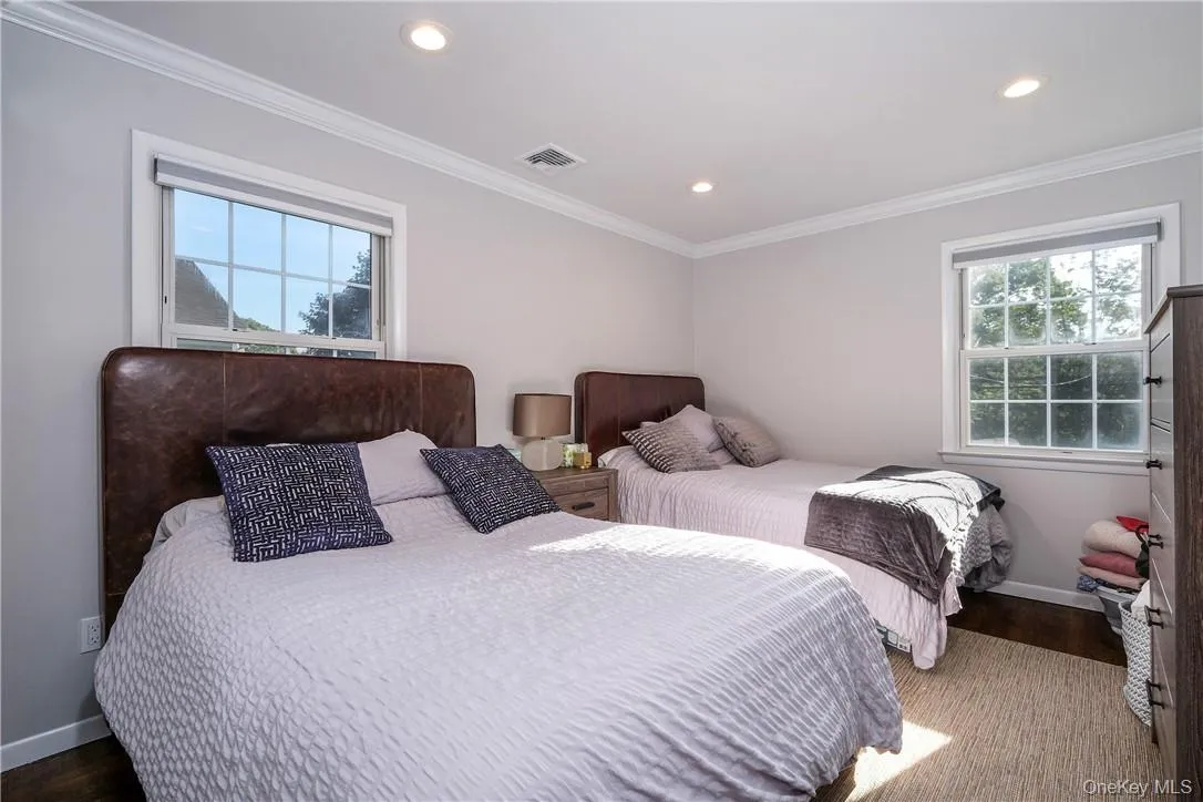 Bedroom with double closet large enough to fit two full sized beds. Bedroom with double closet large enough to fit two full sized beds.