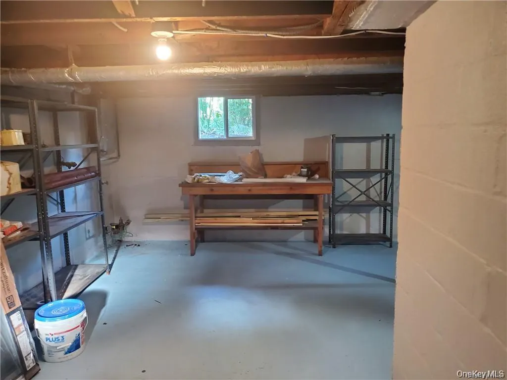 Below grade area featuring concrete block wall Below grade area featuring concrete block wall