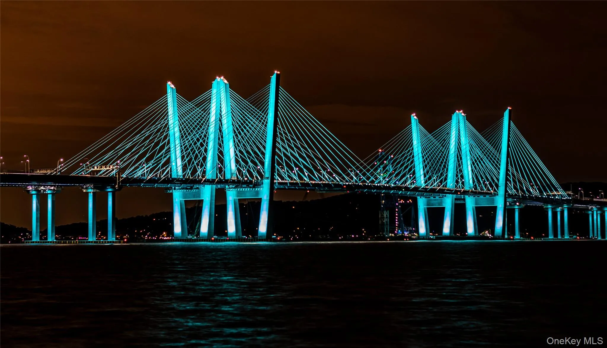 The Mario Cuomo Bridge shown here at night has a walking lane from Tarrytown to Nyack/Rockland County The Mario Cuomo Bridge shown here at night has a walking lane from Tarrytown to Nyack/Rockland County