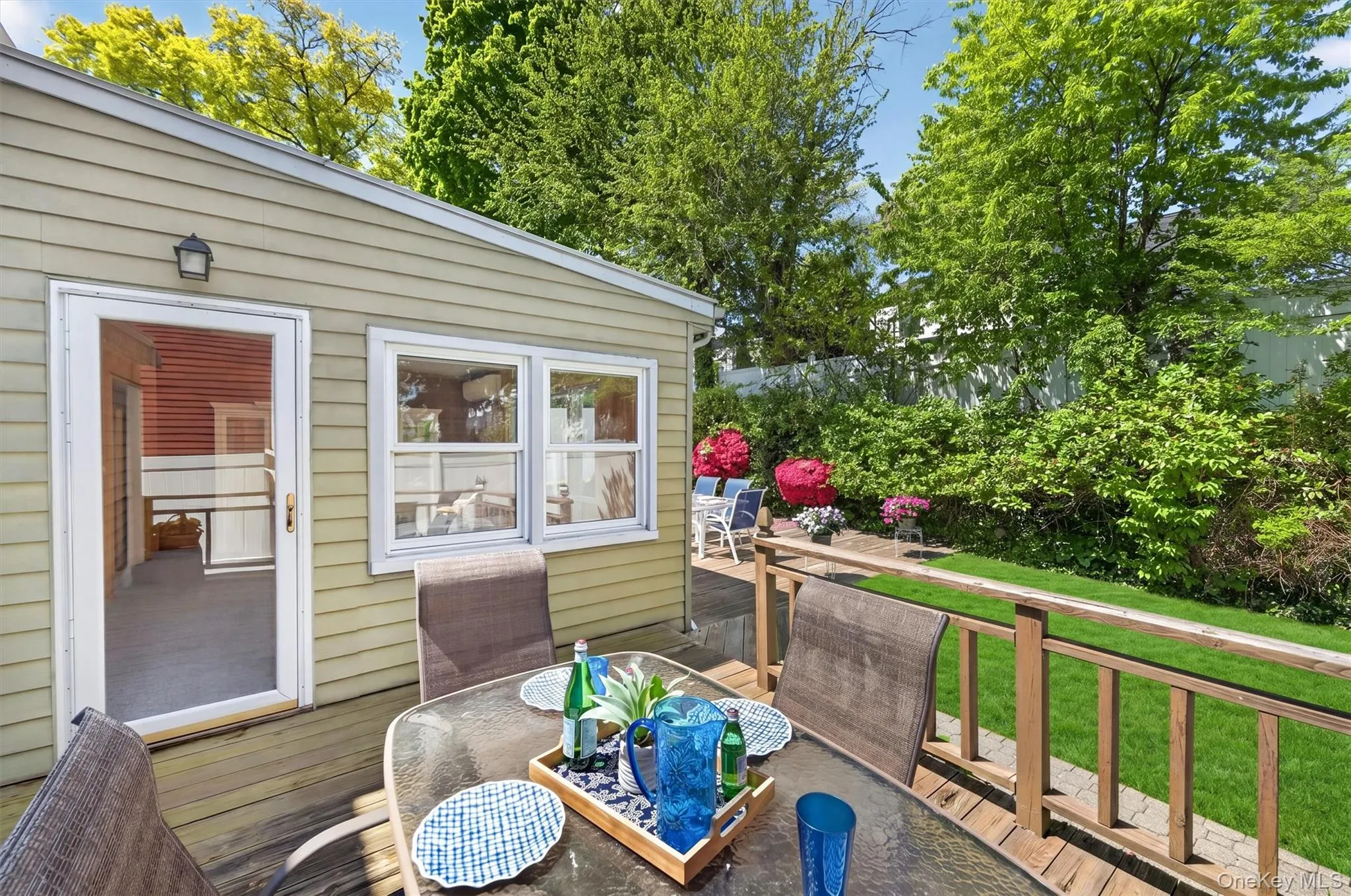 Outdoor deck with entry to the family room Outdoor deck with entry to the family room