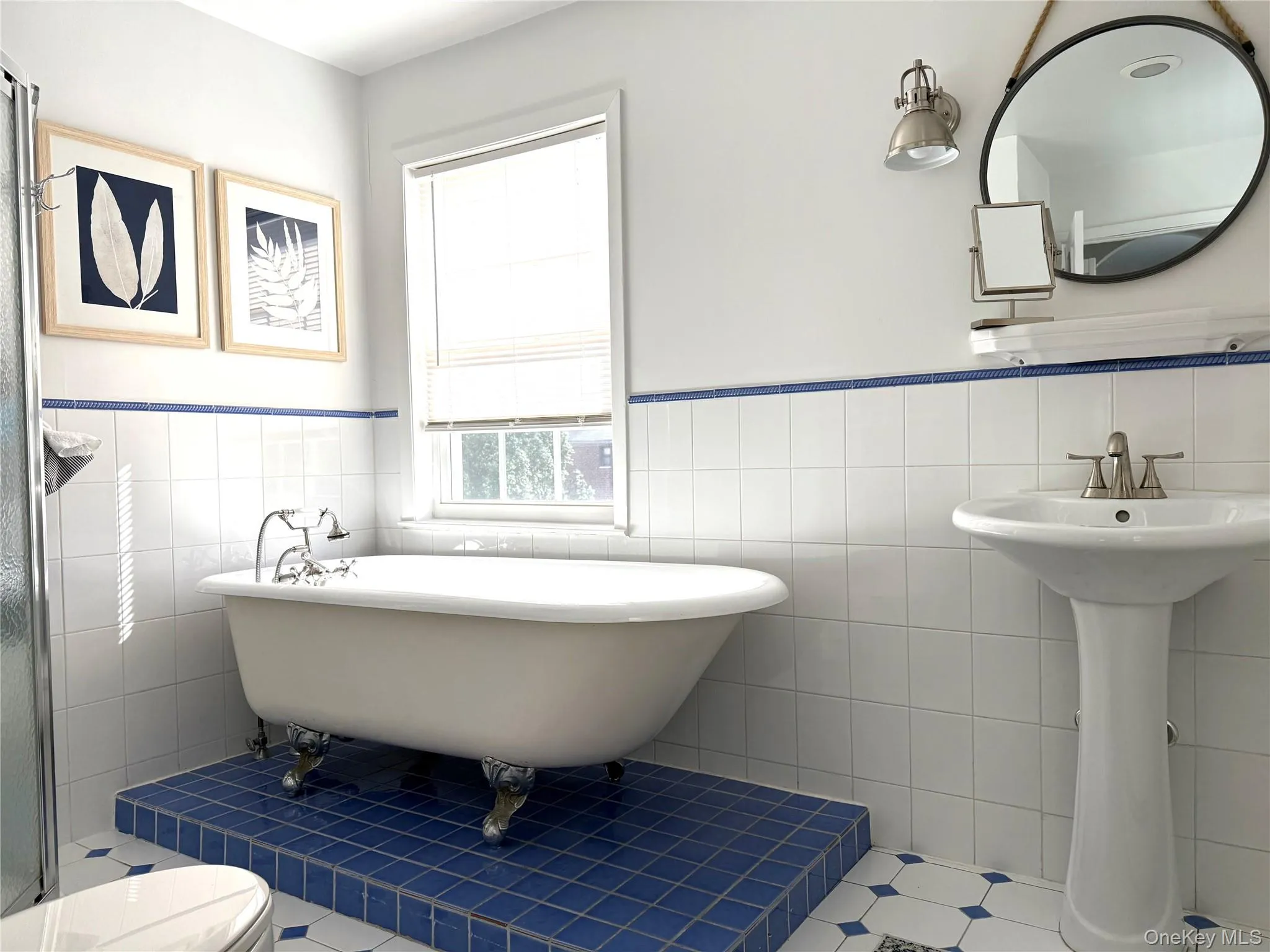 Master bathroom with a soaking tub and standing shower. Master bathroom with a soaking tub and standing shower.