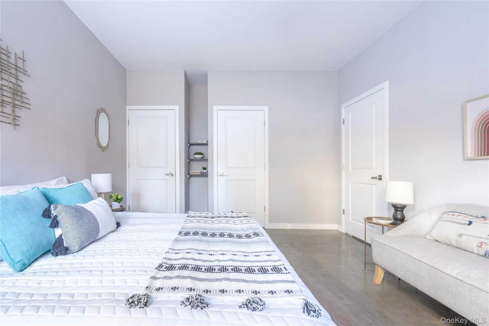 The bedroom features double closets The bedroom features double closets