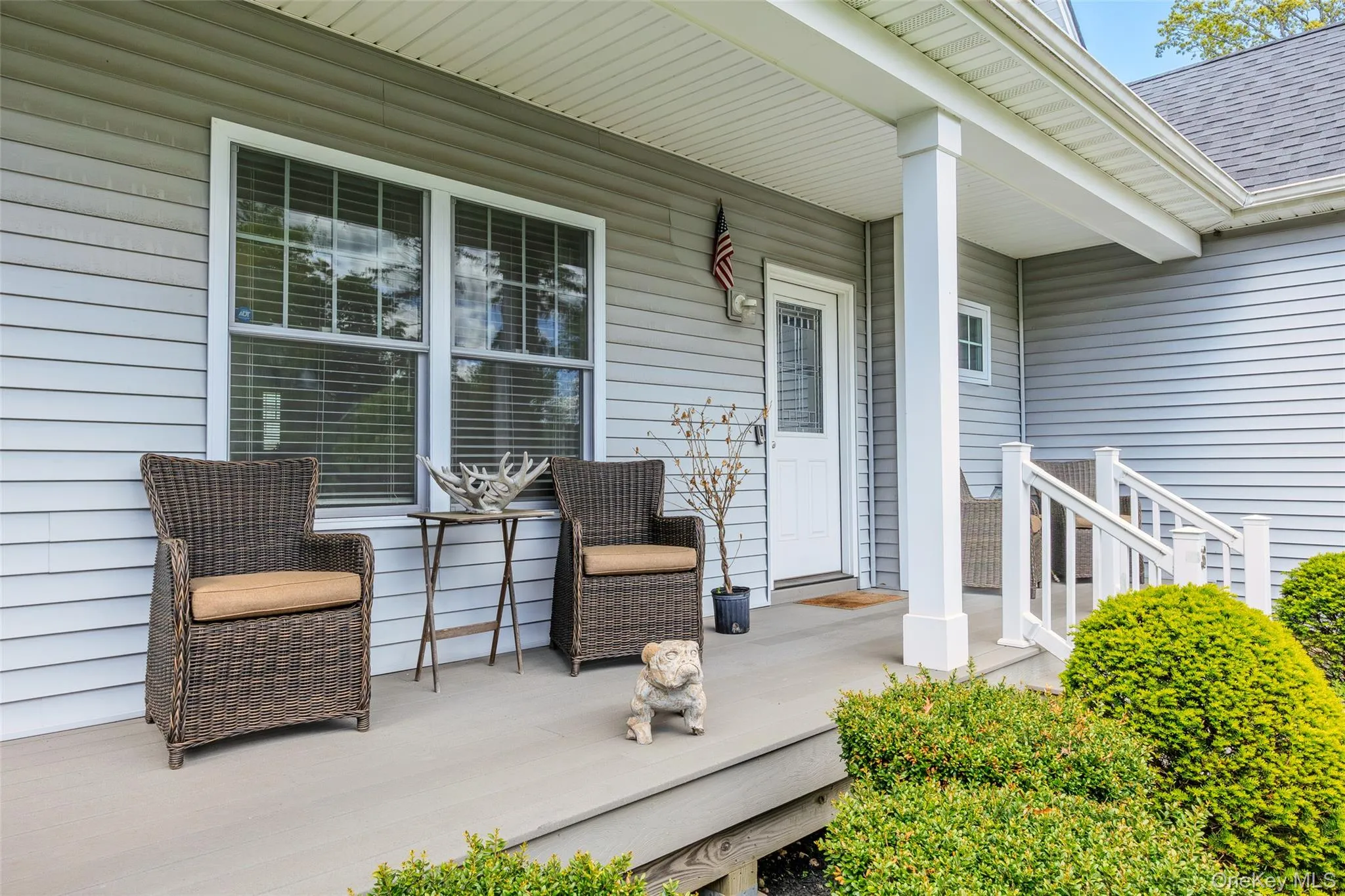 Charming front porch entry. Charming front porch entry.