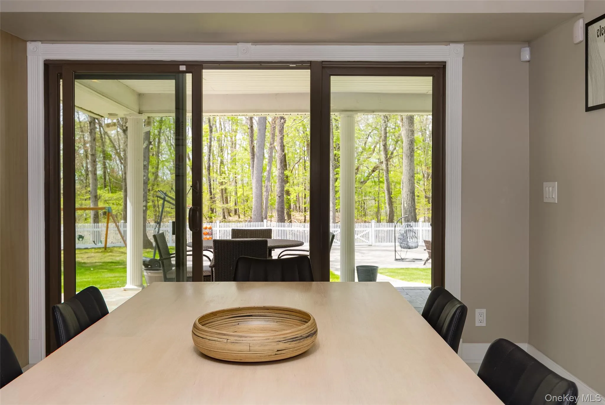 Dining area opening on patio Dining area opening on patio