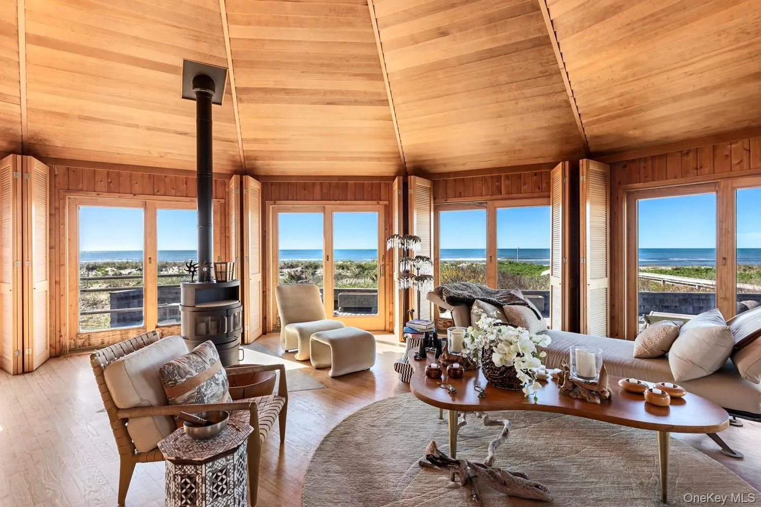 Sliding doors encompass the living room Sliding doors encompass the living room