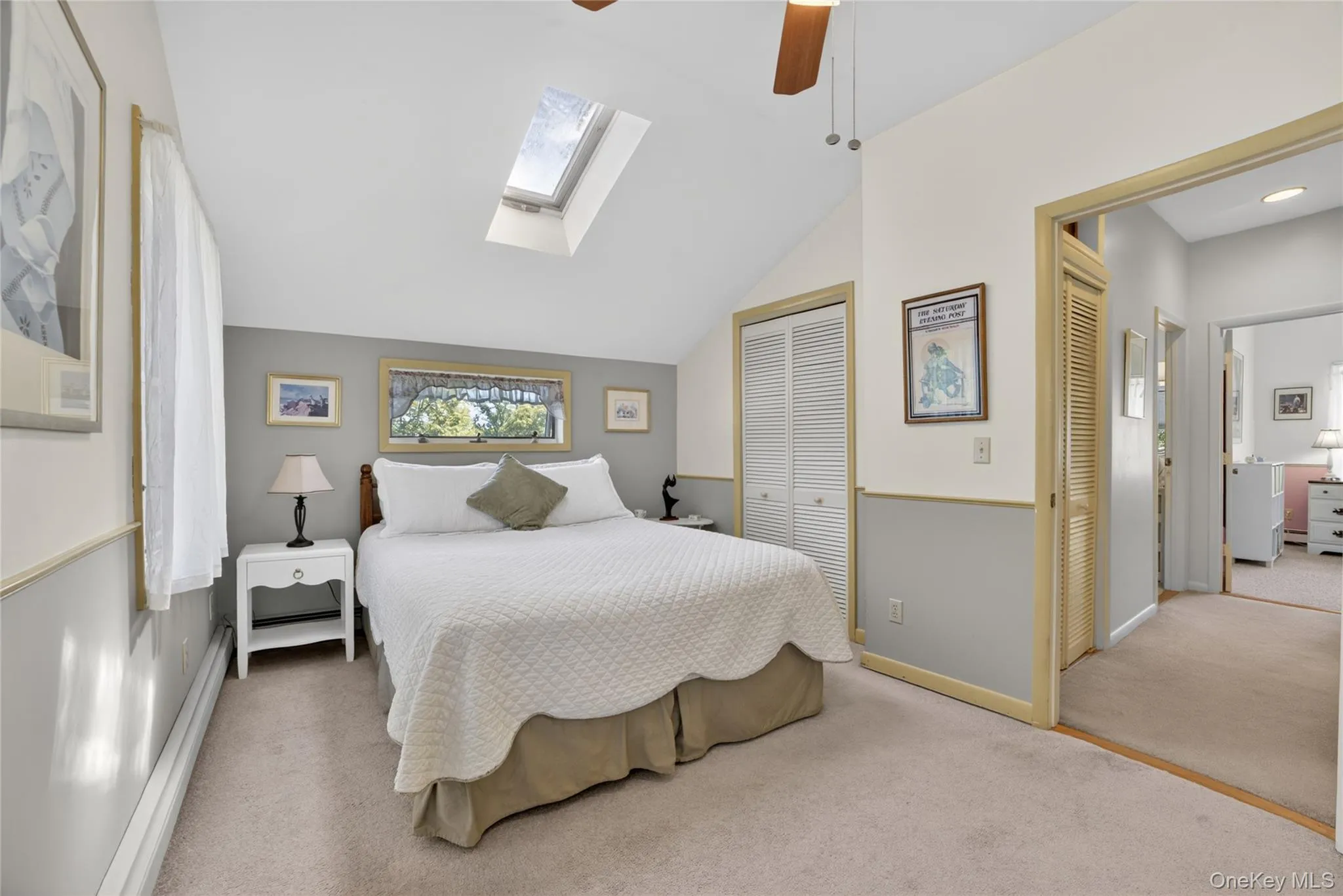 Main bedroom off the hall away from the other two bedrooms for added privacy. Main bedroom off the hall away from the other two bedrooms for added privacy.