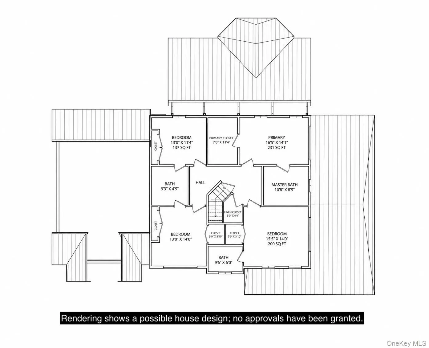 Rendering shows a possible house design; no approvals have been granted. Rendering shows a possible house design; no approvals have been granted.