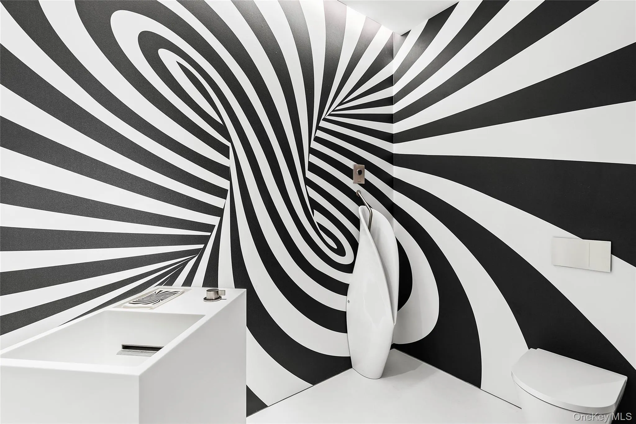 The media room's artistic powder room The media room's artistic powder room