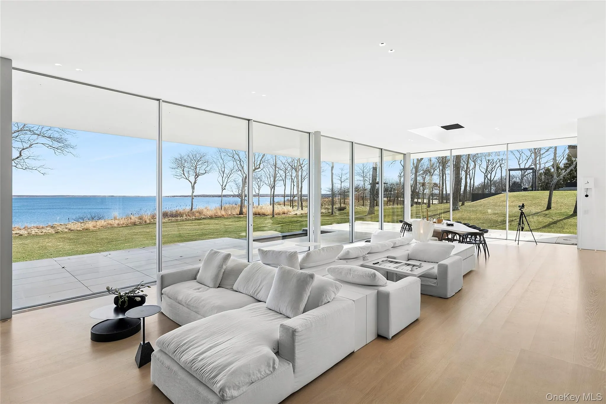 Wall-to-ceiling sliding doors to patio Wall-to-ceiling sliding doors to patio