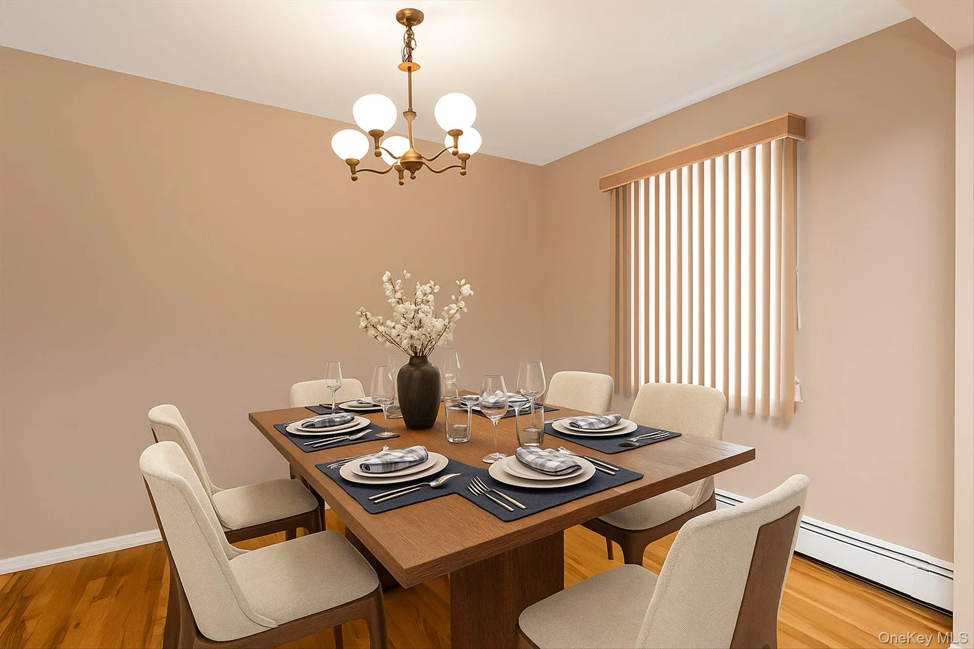Virtually staged dining room Virtually staged dining room