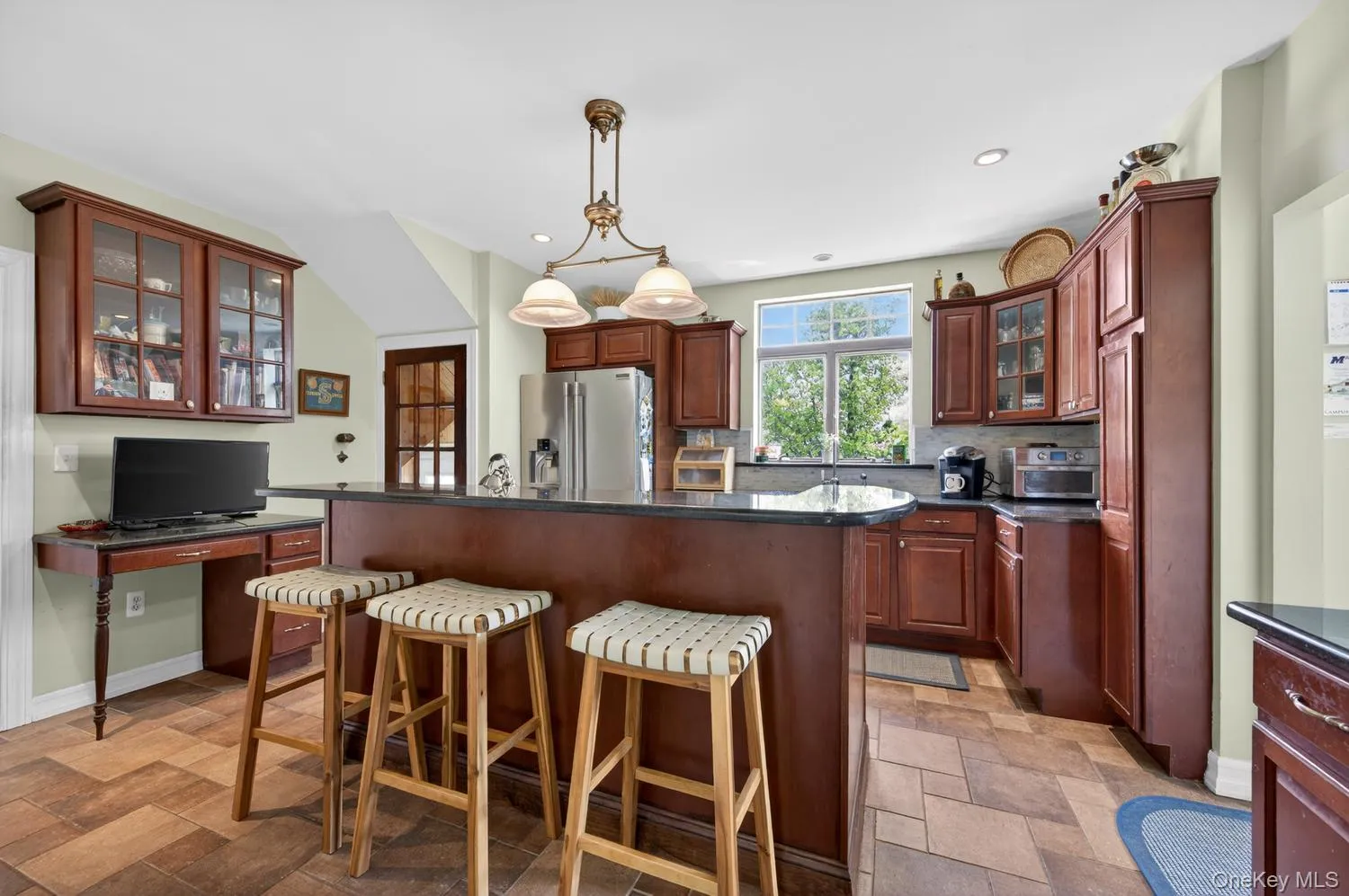 Kitchen with cherry cabinets Kitchen with cherry cabinets