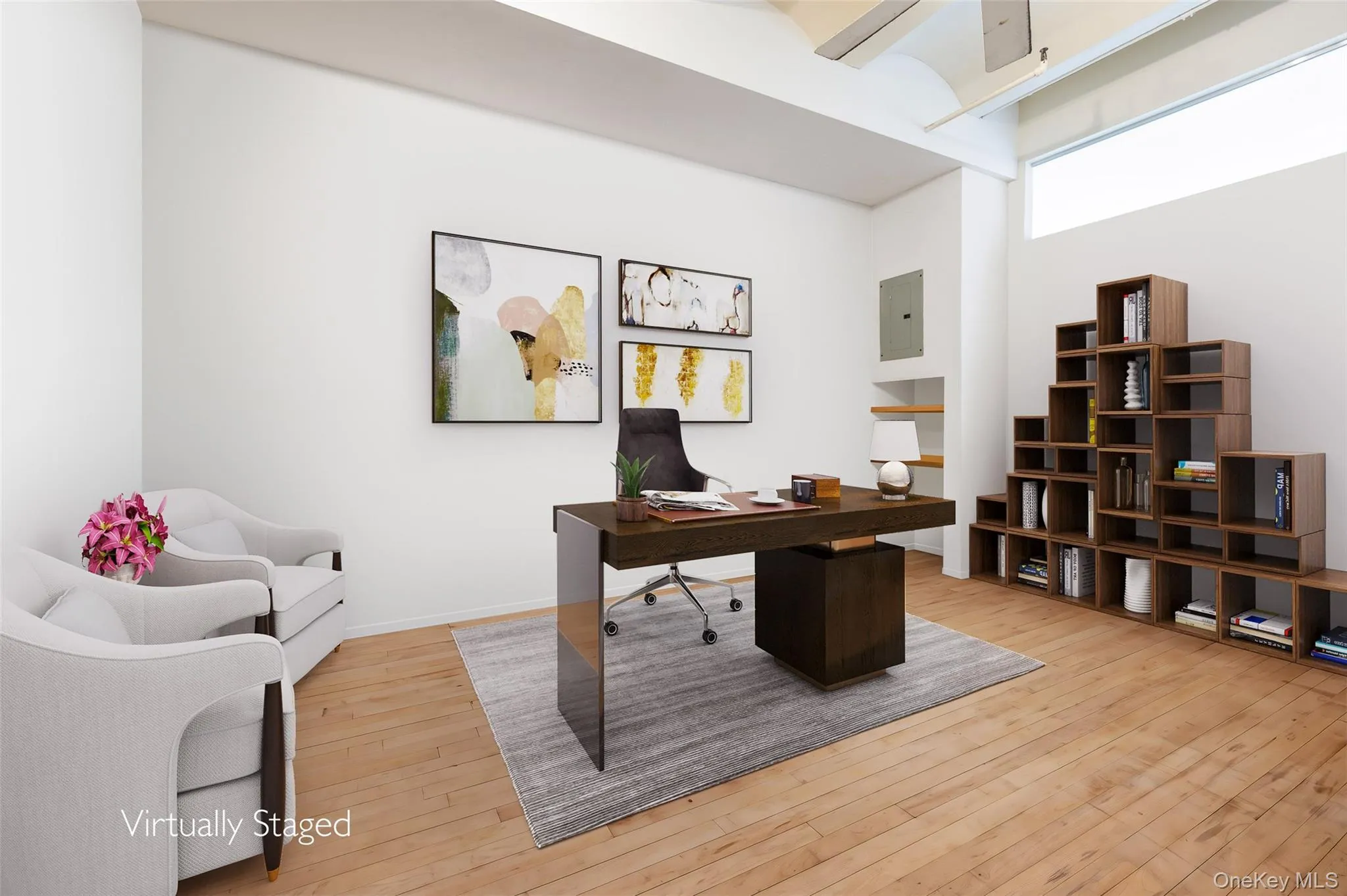 Flexible bonus room (virtually staged as home office) Flexible bonus room (virtually staged as home office)