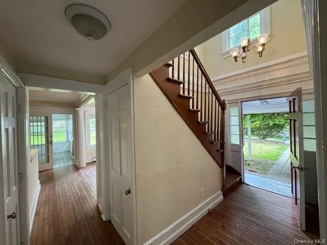 Hardwood flooring throughout the entry and main level Hardwood flooring throughout the entry and main level