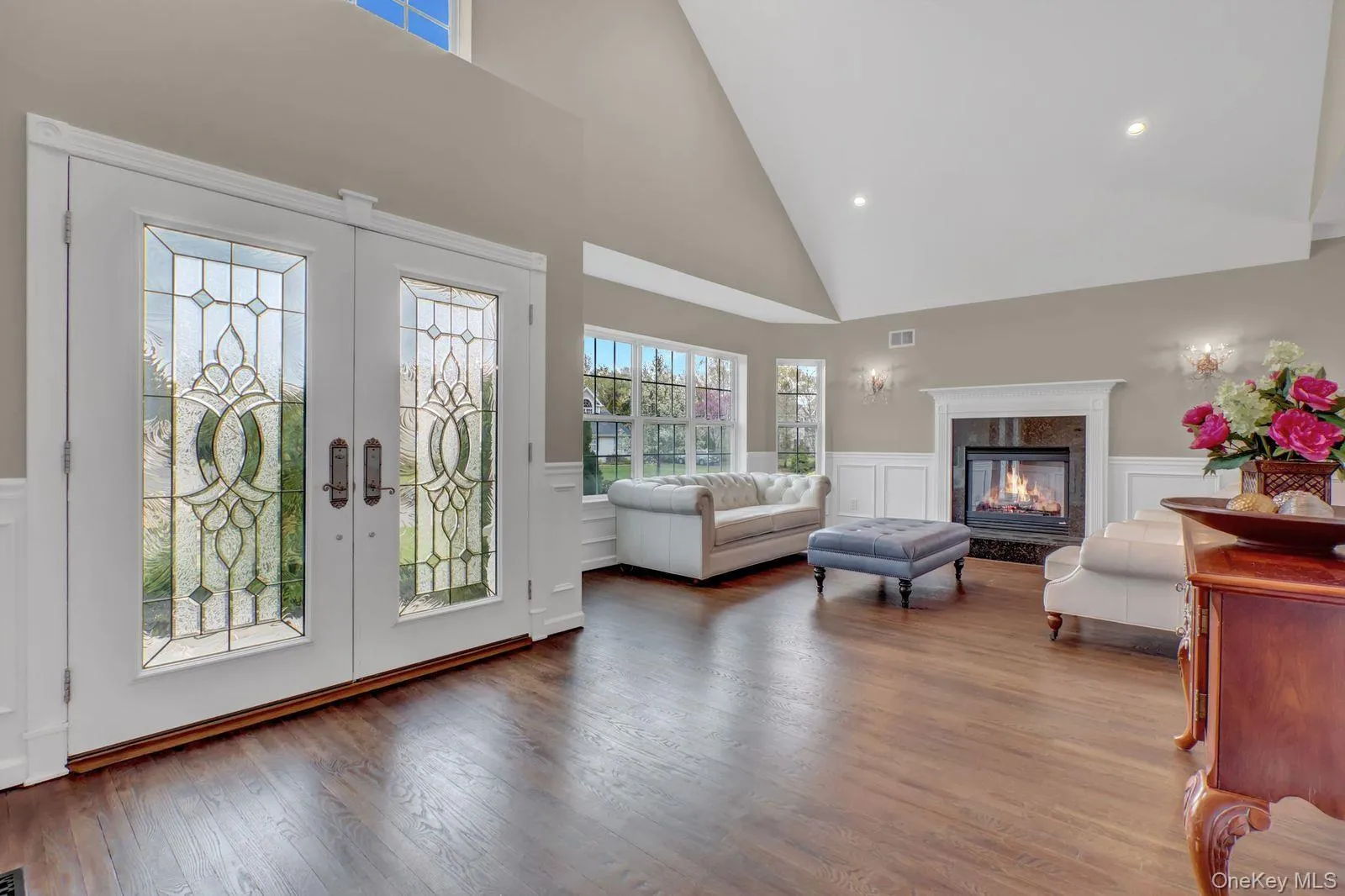 Sun Filled Living Room with Gas Fireplace Sun Filled Living Room with Gas Fireplace