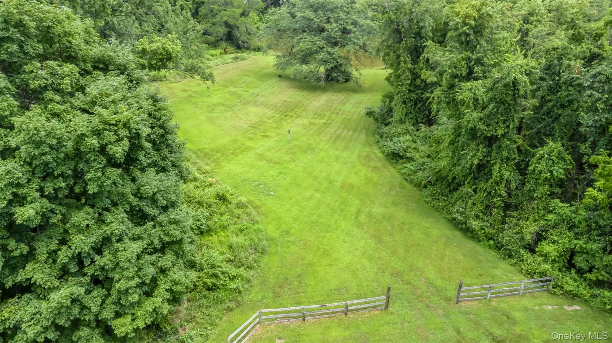 Original pasture area going down to the pond, partial wood fencing Original pasture area going down to the pond, partial wood fencing
