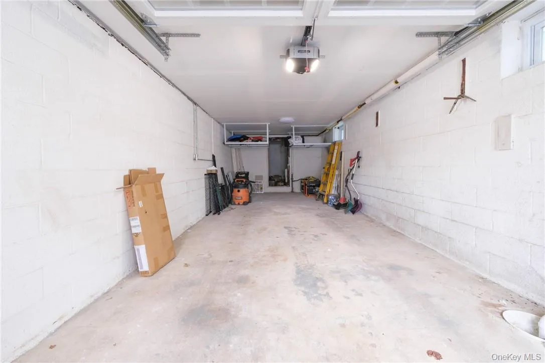 Garage with storage area Garage with storage area