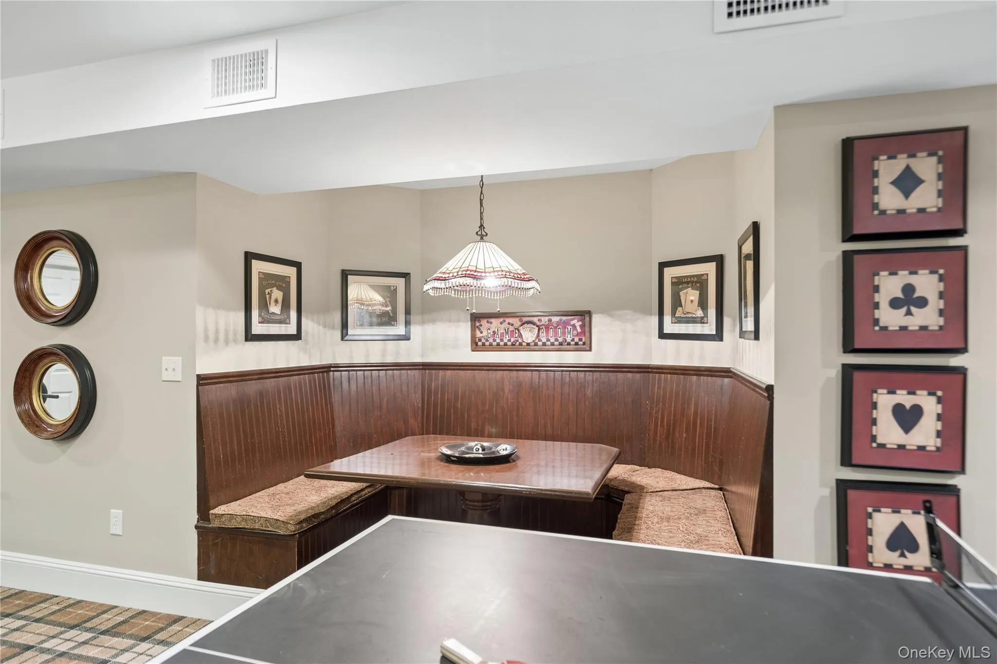 Built-in baguette/game table for game nights and entertaining Built-in baguette/game table for game nights and entertaining