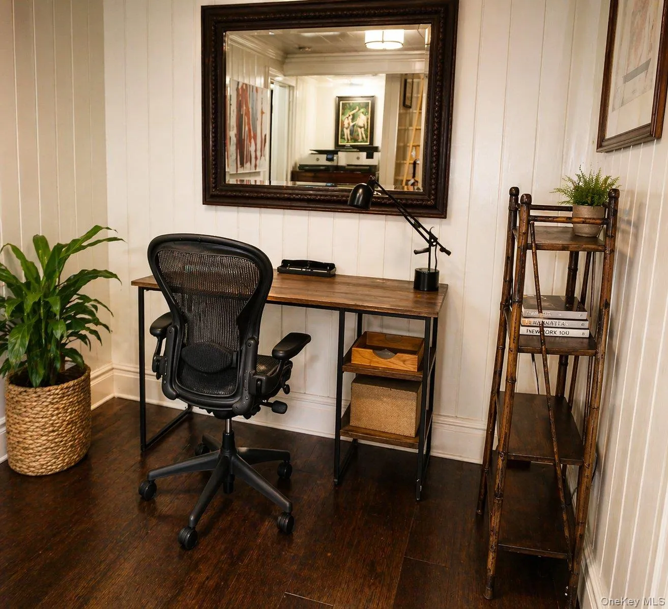Finished lower-level office area offering dedicated space for working from home. Finished lower-level office area offering dedicated space for working from home.