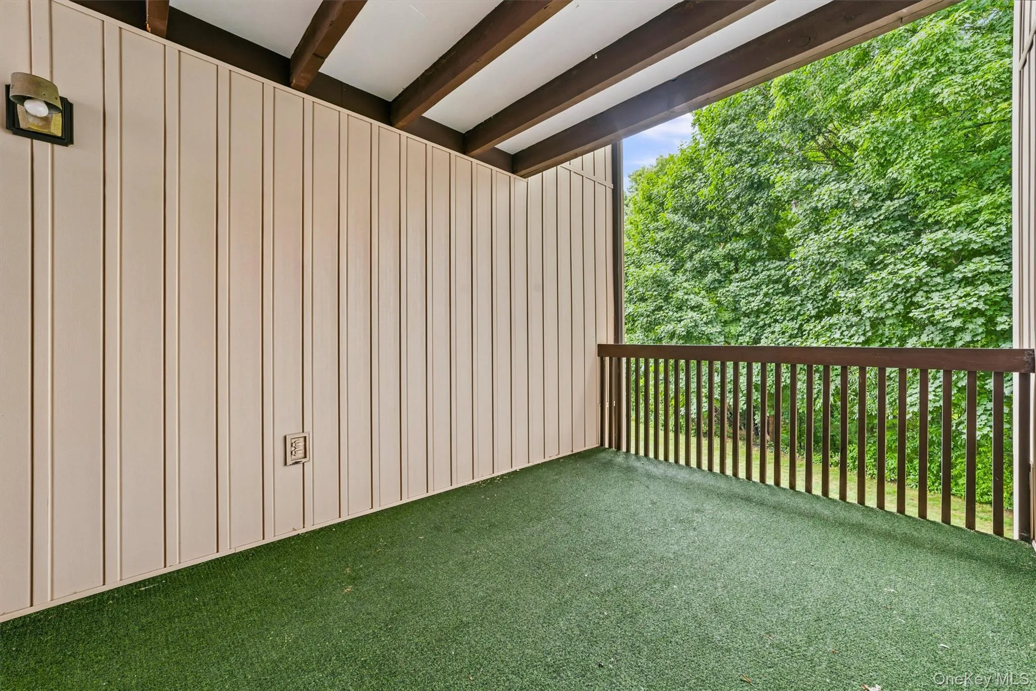 Covered private deck Covered private deck