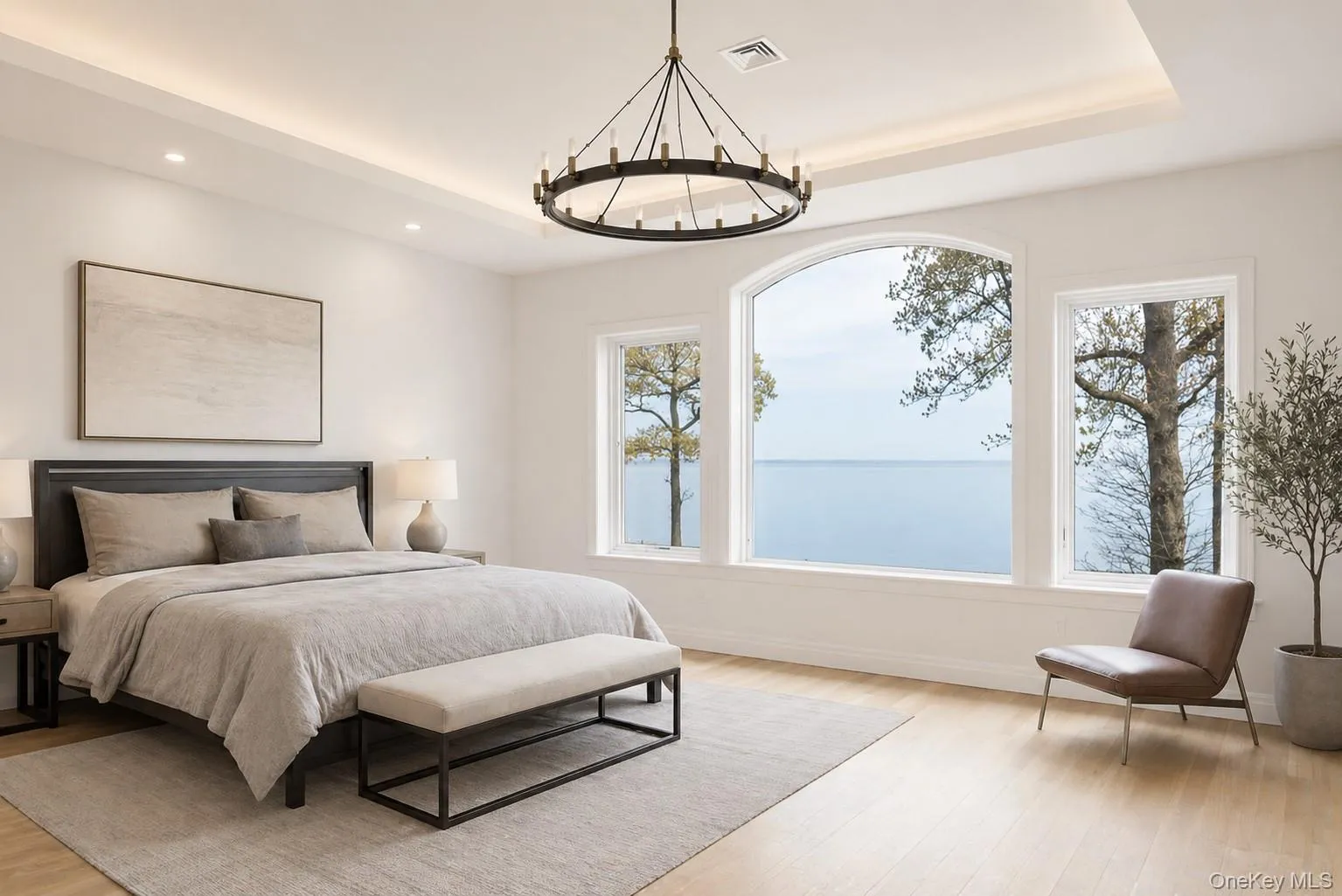Virtually staged with window wall overlooking the sound Virtually staged with window wall overlooking the sound