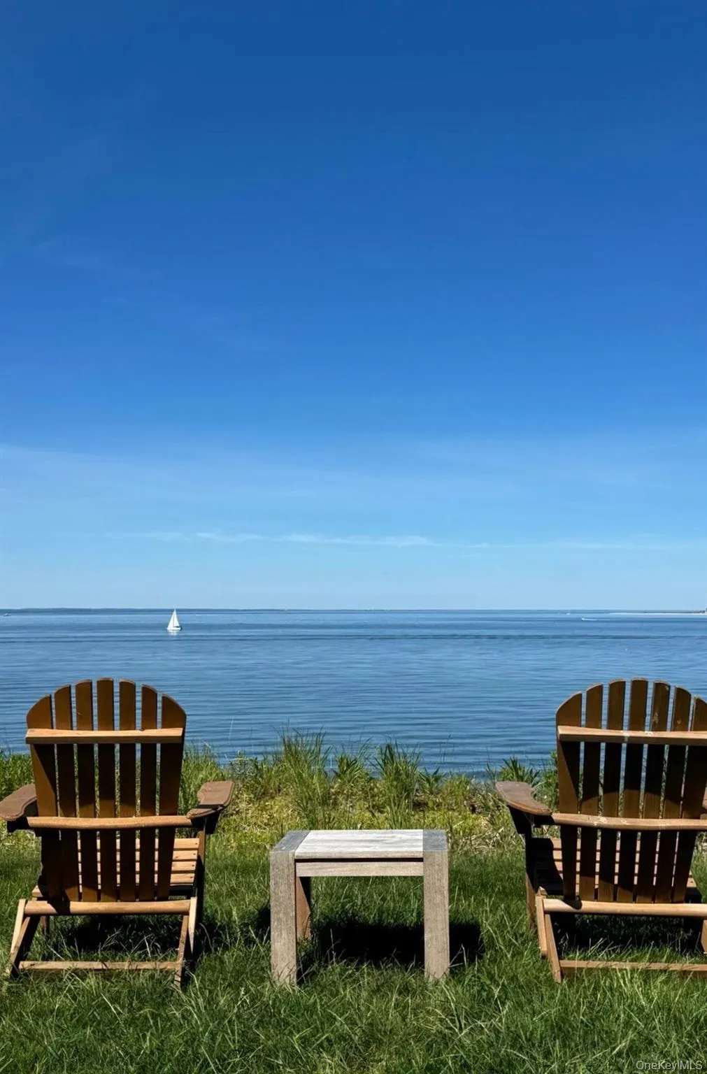 Elevated view of Long Island Sound with Connecticut in distance Elevated view of Long Island Sound with Connecticut in distance