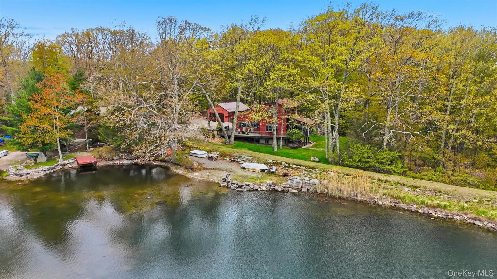 Home and lake Home and lake