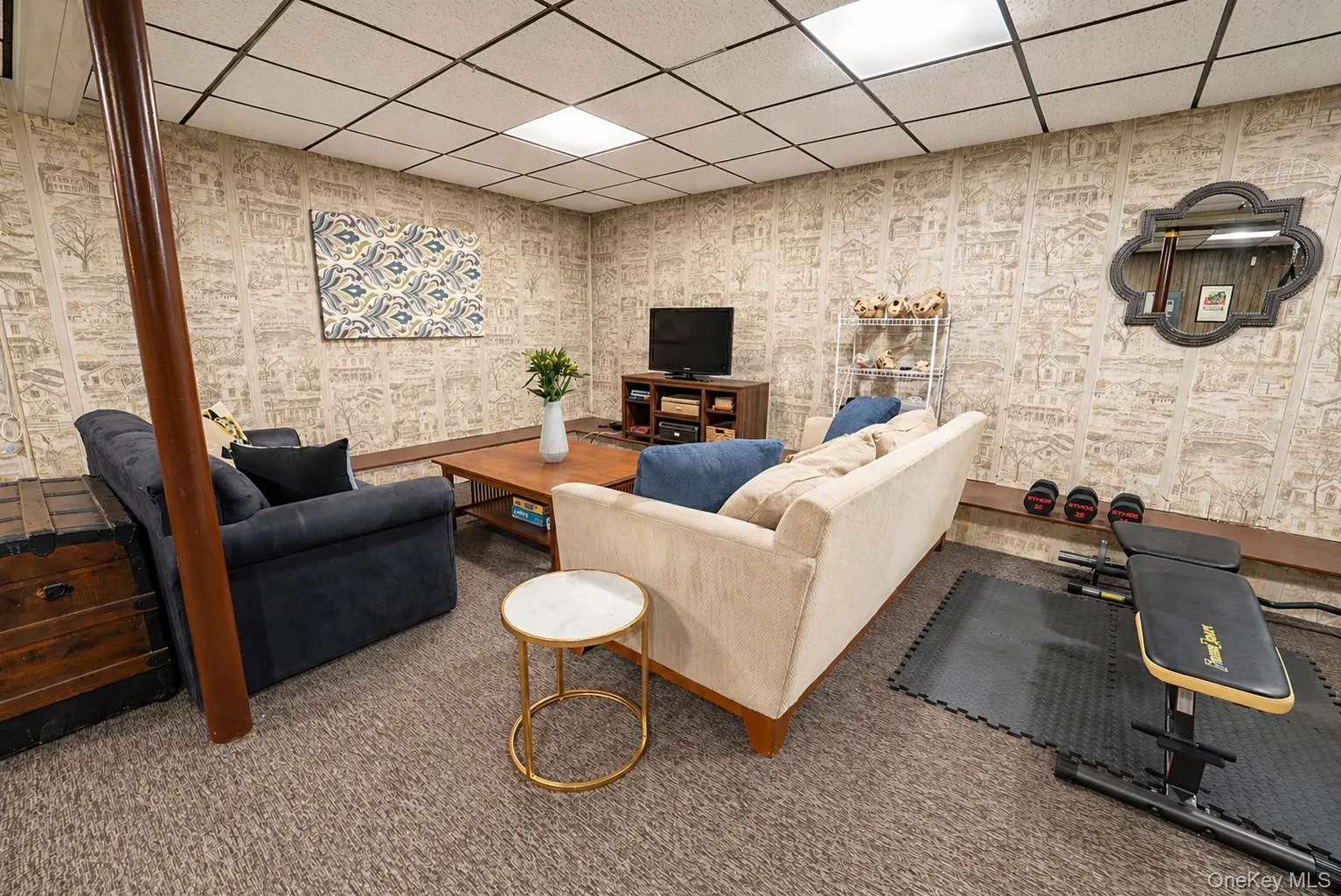 A spacious basement family room with an open design provides the perfect opportunity to create your ideal space. A spacious basement family room with an open design provides the perfect opportunity to create your ideal space.