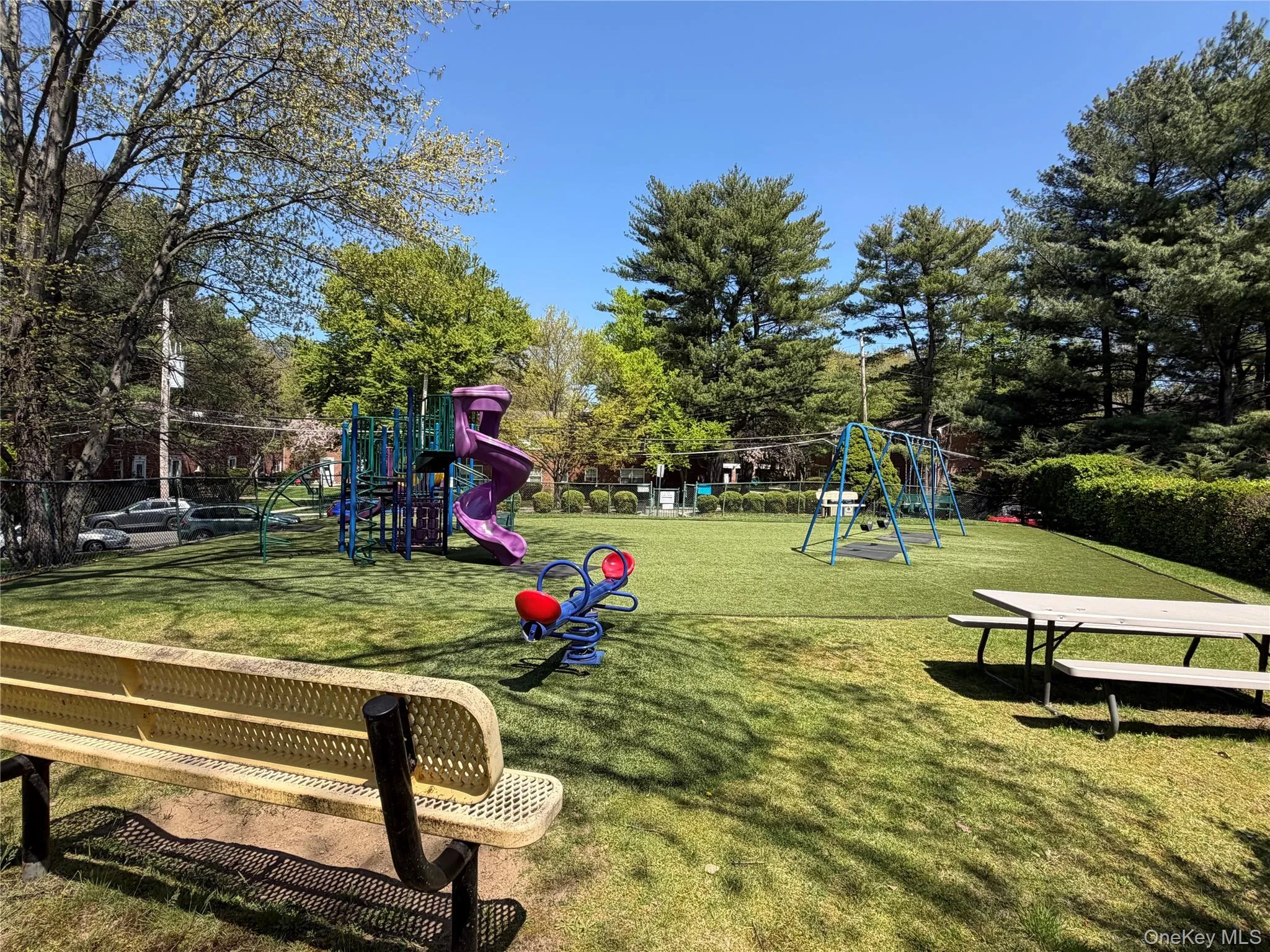 Playground w/tables and seating Playground w/tables and seating