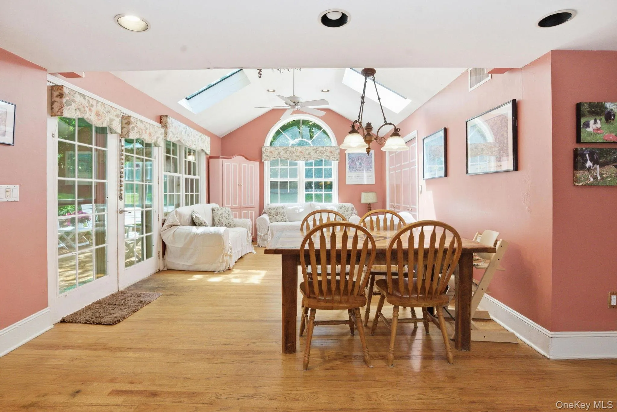 French doors off the family room open directly to the deck, connecting indoor and outdoor living. French doors off the family room open directly to the deck, connecting indoor and outdoor living.
