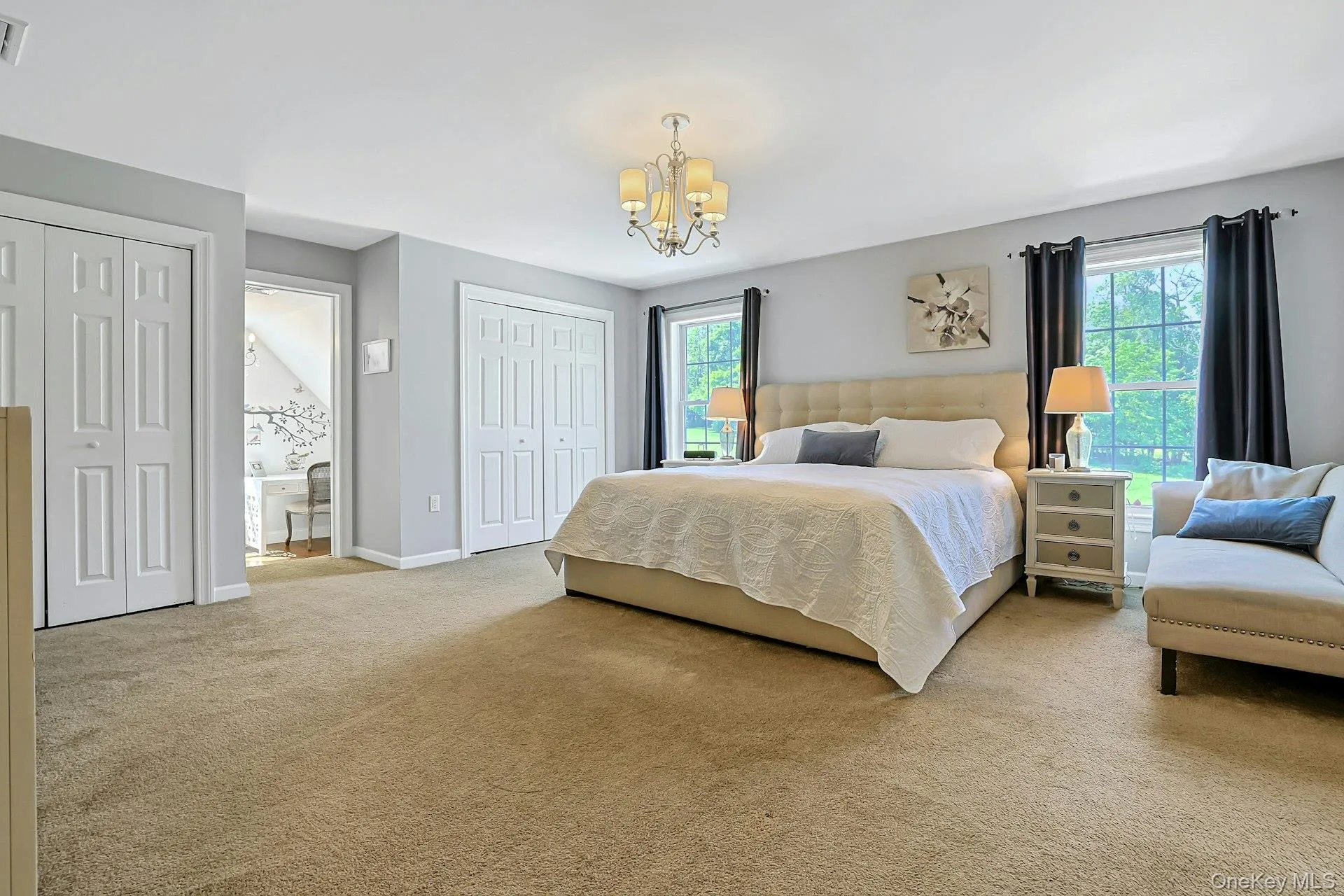 Expansive primary bedroom featuring en suite office/nursery adjacent. Expansive primary bedroom featuring en suite office/nursery adjacent.