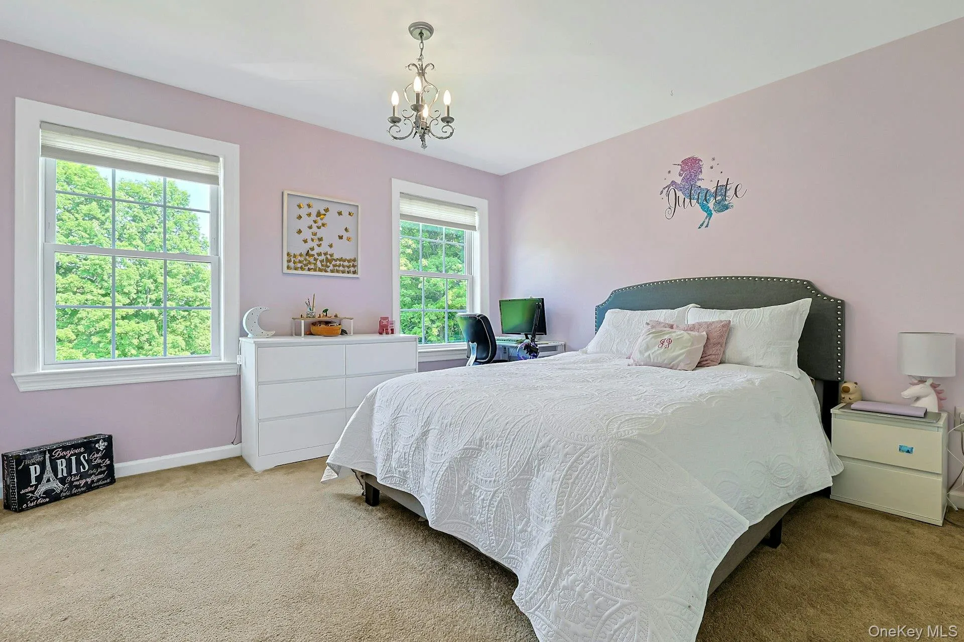 Bright large third bedroom has its own entrance to the hall bath. Bright large third bedroom has its own entrance to the hall bath.
