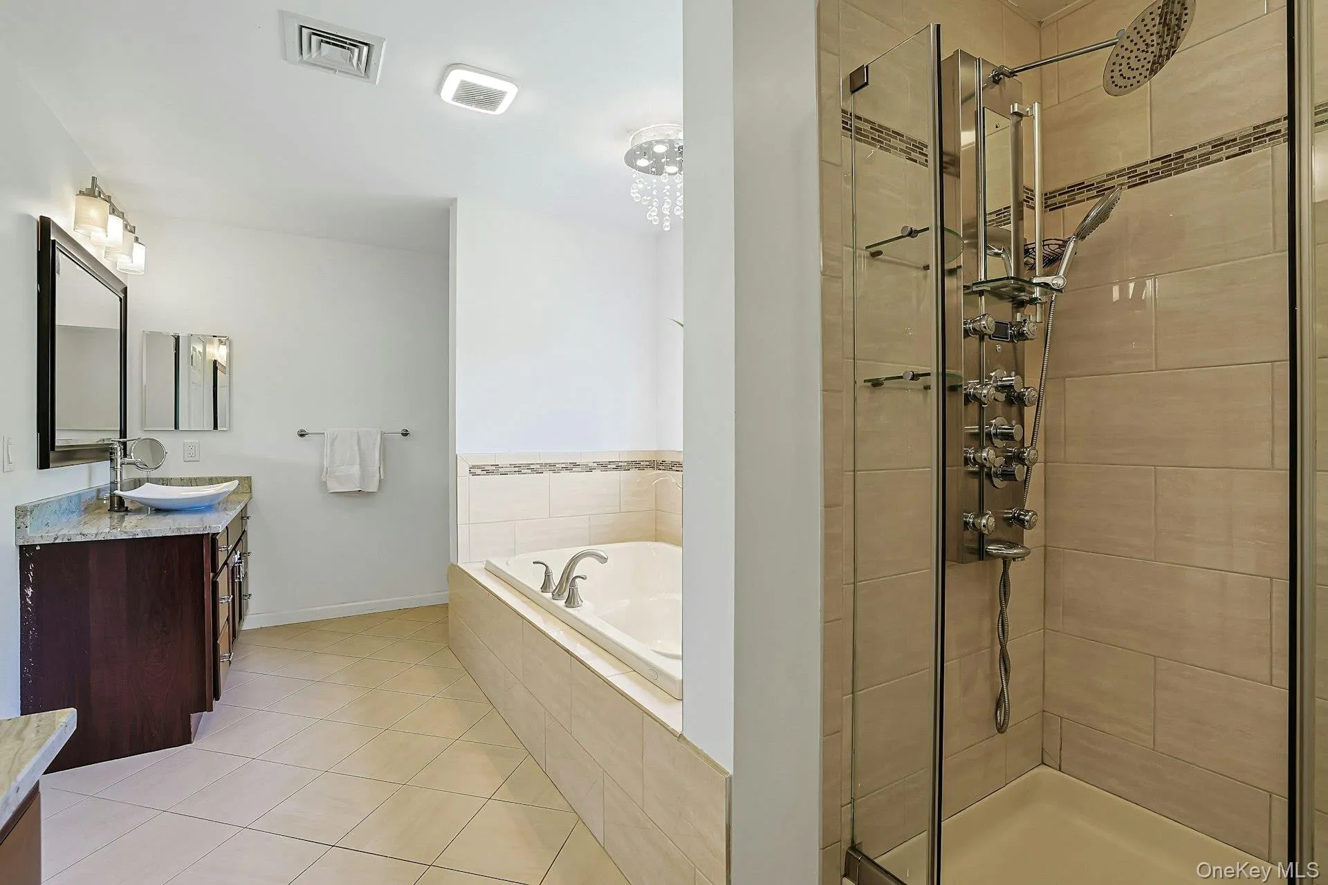 Primary bathroom includes a separate shower. Primary bathroom includes a separate shower.