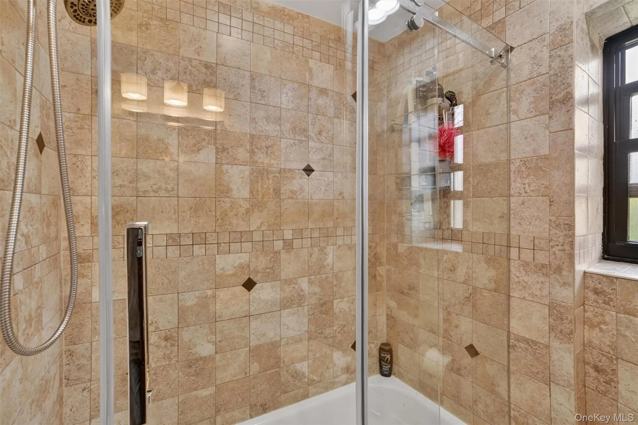 Tub/shower with custom glass doors Tub/shower with custom glass doors
