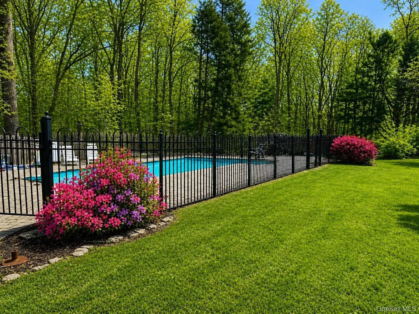 And "Picture the Possible" with this AI enhanced picture showing the cover off of the vinyl-lined pool - don't worry - the tasteful black safety fence is real! And "Picture the Possible" with this AI enhanced picture showing the cover off of the vinyl-lined pool - don't worry - the tasteful black safety fence is real!