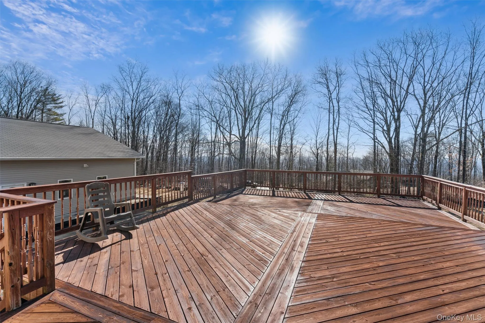 Extra large back deck to entertain and enjoy nature Extra large back deck to entertain and enjoy nature