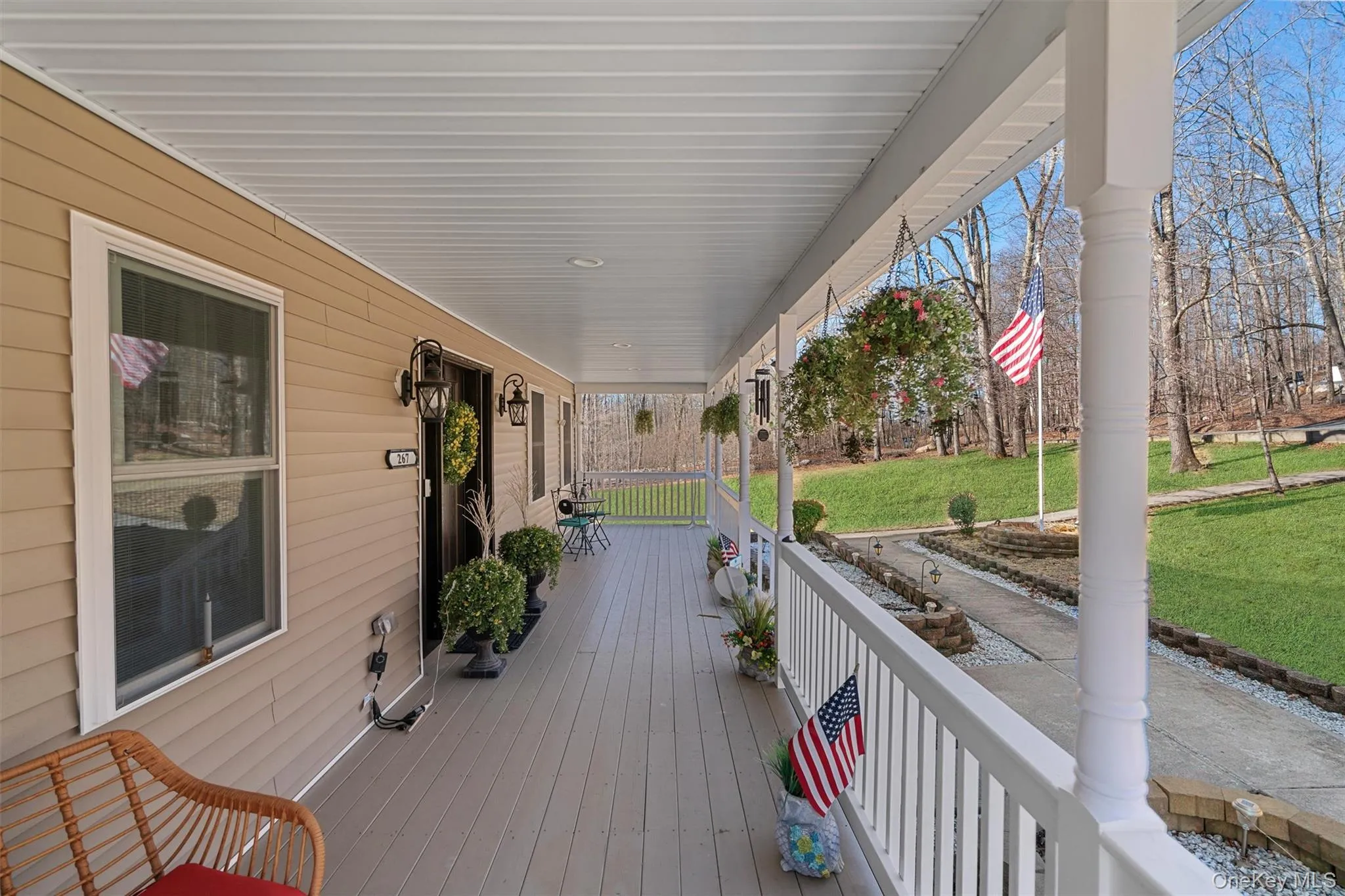 Large front porch; perfect for enjoying the fresh air in shade. Large front porch; perfect for enjoying the fresh air in shade.