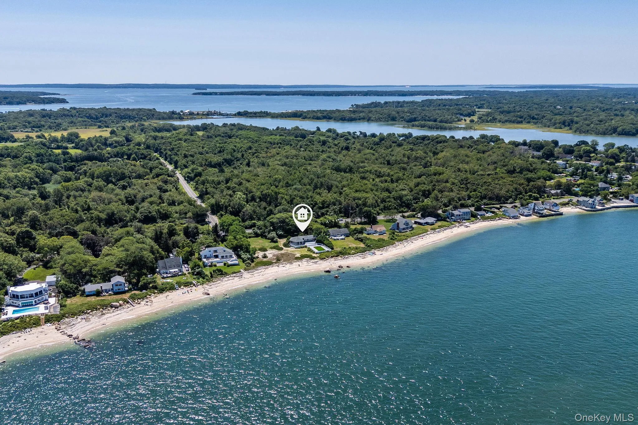 Aerial view of expansive coastline Aerial view of expansive coastline