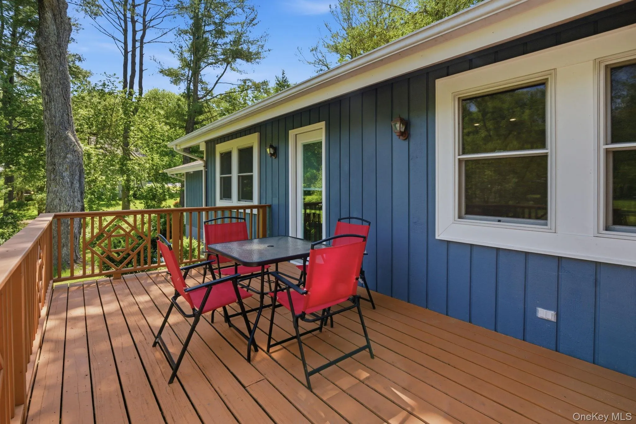 Step out back to a deck made for slow summer mornings and easy dinners under the trees. Step out back to a deck made for slow summer mornings and easy dinners under the trees.
